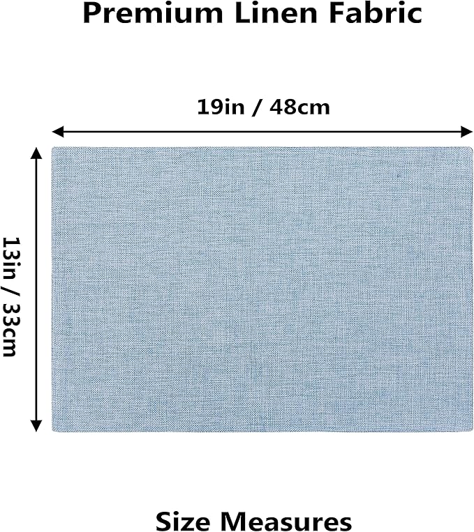 Home Brilliant Placemats Table Mat Set of 6 Heat Resistant Dining Place Mats for Kitchen Restaurant Wedding Holiday Celebration, Blue