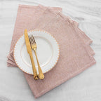 Home Brilliant Placemats Set of 6 Pink Apricot Table Place Mats for Women Wedding Decoration Blush Placemats Washable Place Mats for Dining Kitchen Restaurant Table, Pink