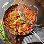 Tramontina Tri-Ply Clad Stainless Steel 6-Quart Saute Pan with Glass Lid, Induction-Ready Cooking Pan, Dishwasher-Safe, NSF-Certified