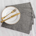 Home Brilliant Table Place Mats Fabric Cloth Placemats Set of 4 Heat Resistant Dining Linen Place Mats Kitchen, Dark Grey