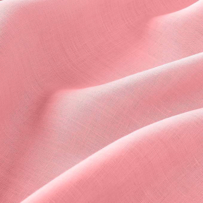 D'Moksha Homes Dusty Pink Linen Tablecloth for Rectangle Tables 60 x 132 Inch - 100% Pure Linen Pink Table Cloth - Classic Hemstitch, Machine Washable Dining Tablecloth for Summer, Fall and Halloween