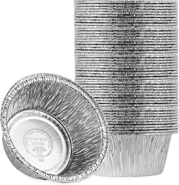 Plasticpro 4.5'' Inch Round Tin Foil Pans Disposable Aluminum, Freezer & Oven Safe Pack of 50