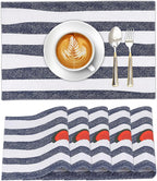 Ruvanti Placemats 100% Cotton 13x19 Inch, Dining Table Placemats Set of 6, Modern Place Mats for Dining Table Decor, Kitchen & Table Linens, Coffee Mat for Christmas Dinners - Watermelon
