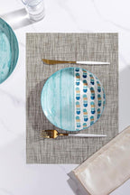 LEXMORE Placemats Set of 4 Vinyl/Plastic Woven Place Mats for Kitchen Table Indoor/Outdoor Washable Placemat Wipeable Dining Table Mats(Cappuccino)