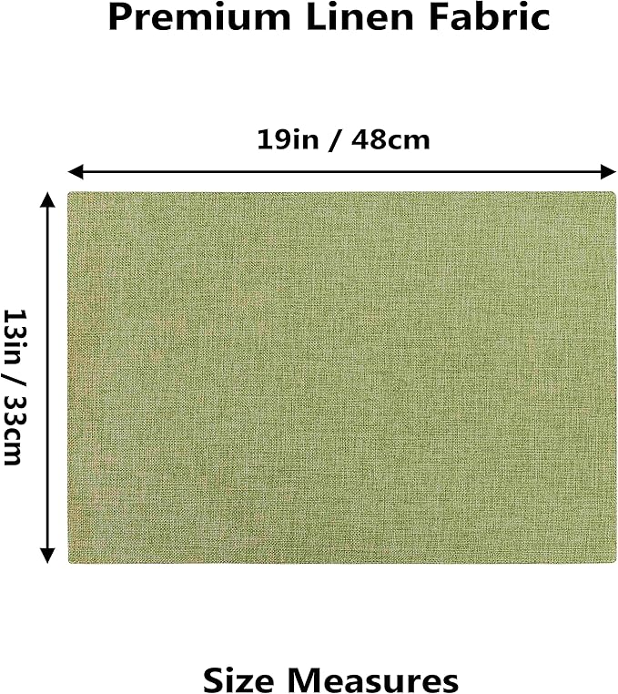 Home Brilliant Green Placemat Set of 8 Washable Place Mats Placemats Heat Resistant Sage Placemat for Dining Table Kitchen Table Mats Decor, Grass Green
