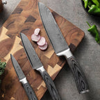 Wakoli EDIS Damascus 3-Piece Knife Set – Japanese Style Kitchen Knives | Genuine Damascus Steel Blades with VG10 Core | Ergonomic Pakkawood Handles | Professional Chef Knife Set in Wooden Gift Box