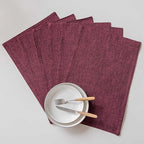 Home Brilliant Red Placemats Set of 8 Cloth Placemat for Holiday Heat Resistant Dining Table Mats Kitchen Washable Place Mats, Wine Red