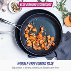 Blue Diamond Cookware Hard Anodized Ceramic Nonstick, 10" and 12" Frying Pan Skillet Set, PFAS-Free, Dishwasher Safe, Oven Safe, Grey