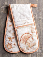 Maison d' Hermine Double Oven Mitts 100% Cotton 7"x35" Double Oven Mitt Heat Resistant BBQ Cooking Gloves with Loop, Baking, Grilling, Home, Kitchen, Handling Hot Pans (Giving Thanks)