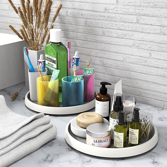 Simple Houseware 12-Inch Lazy Susan Spice Organizer Rotating Tray, 5-Pack