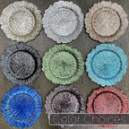 allgala 13-Inch 6-Pack Heavy Quality Round Charger Plates-Reed Rose Gold-HD80333