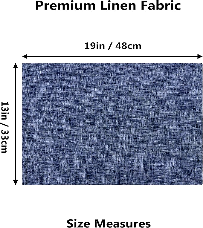 Home Brilliant Set of 8 Placemats Blue Placemats Heat Resistant Dining Table Place Mats Kitchen Table Mats, Navy Blue