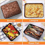 Herogo Rectangle Cake Pan Set of 2, 9 X 13 Inch Non-Stick Baking Pan for Oven, Stainless Steel Black Lasagna Brownies Casseroles Cakes Bakeware, Dishwasher Safe