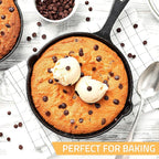 Utopia Kitchen Cast iron Skillets 3 Piece Set, Chefs Pan, Pre Seasoned Cast iron Skillets, 6, 8 & 10 Inches, Easy Use in the Oven, Stove, Grill, or Campfire, Black