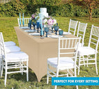 Utopia Kitchen 6FT Spandex Tablecloth [1 Pack, Champagne] 200 GSM Stretch, Fitted, Washable and Wrinkle Resistant Table Cloth Rectangle Cover for Trade Shows, Wedding, Parties [72Lx30Wx30H Inch]