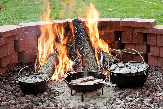 Lodge 12 Inch Cast Iron Pre-Seasoned Skillet – Signature Teardrop Handle - Use in the Oven, on the Stove, on the Grill, or Over a Campfire - Black