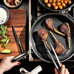 HexClad Hybrid Nonstick 12-Inch Frying Pan, Stay-Cool Handle, Dishwasher-Friendly, Oven-Safe Up to 900°F, Induction Ready, Compatible with All Cooktops