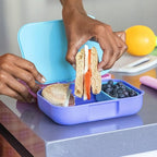 ZOKU - Mini Bento Box for Kids, Stackable, Lightweight, Leakproof, for Children, Kid Friendly Latch, Easy to Clean (Bento Jr) (Pink)