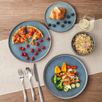 AmorArc Ceramic Dinnerware Sets, Handmade Reactive Glaze Stoneware Plates and Bowls Sets,Highly Chip and Crack Resistant | Dishwasher & Microwave Safe Dishes Set, Service for 6 (18pc)