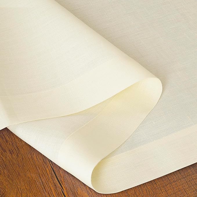 D'Moksha Homes Linen Cream Table Runner 72 Inches Long - 100% Pure Linen 14 x 72 Inch Table Runner for Dining, Summer, Fall and Halloween - Machine Washable