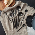 Homelux Theory 2 Sets of 5pc Matte Black 18/10 Stainless Steel Flatware, Stainless Steel Kitchen Utensils, Modern Utensils & Contemporary Flatware Set, Elegant Adaline Royal Forks Spoons Cutlery Set