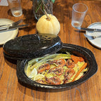 13” Enamel Roaster With Lid Oval Roasting Pan For Oven with 11"Inner Diameter Broiler Pan Suitable For Dining With Two People High Temperature Resistance Dishwasher Safety Gift Idea for Christmas