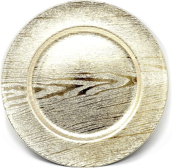 allgala 13-Inch 6-Pack Heavy Quality Round Charger Plates-Grain Gold-HD80301