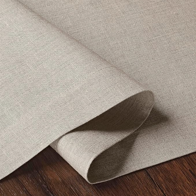 D'Moksha Homes Linen Natural Table Runner 84 Inches Long - 100% Pure Linen 14 x 84 Inch Table Runner for Dining, Summer, Fall and Halloween - Machine Washable