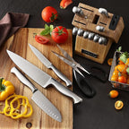 McCook® Knife Sets,German Stainless Steel Knife Block Sets with Built-in Sharpener