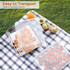 9¾ x 12½ x 2 Inch Baking Pan with Lid, 2 Pack Stainless Steel Lasagna Rectangular Cake Pan, Non Toxic & Dishwasher Safe