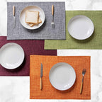 Home Brilliant Green Placemats Set of 4 Washable Place Mats Linen Placemats Heat Resistant Table Mats for Wooden Table Indoor Outdoor Decor, Lime Green