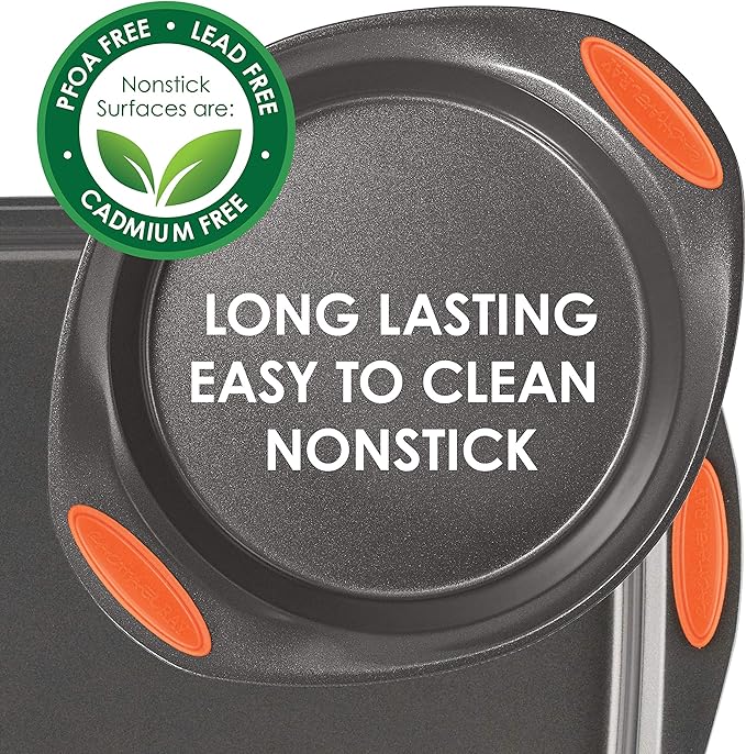 Rachael Ray Bakeware Nonstick Cake Pan With Lid and Cookie Sheet