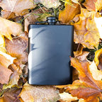 Hip Flask for Liquor for Men and for Women - Stainless Steel Flask - Drinking Flask for Whiskey Alcohol includes flask funnel (Leakproof, Rustproof, 8 ounce, All Black)