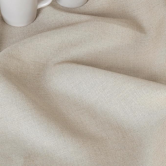 D'Moksha Homes Natural Linen Tablecloth for Rectangle Tables 60 x 102 Inch - Classic Hemstitch 100% Pure Linen Natural Table Cloth - Machine Washable Dining Tablecloth for Summer, Fall and Halloween
