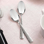 Hudson Essentials 89-Piece Hammered 18/10 Stainless Steel Silverware Cutlery Set with Serving Set, Flatware Service for 12