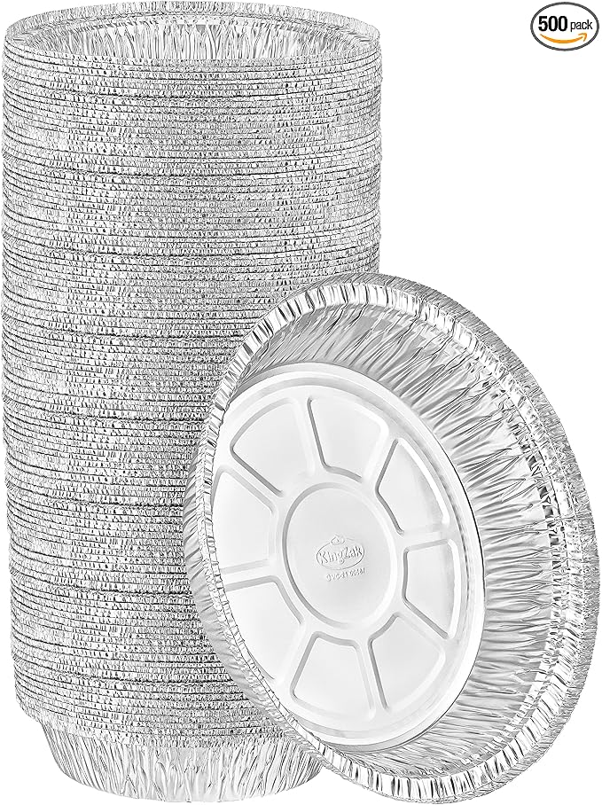Nicole Home Collection Aluminum Pans 7” Round Disposable Foil Pans (500 Pack) – 7 Inch Round Disposable Takeout Pans